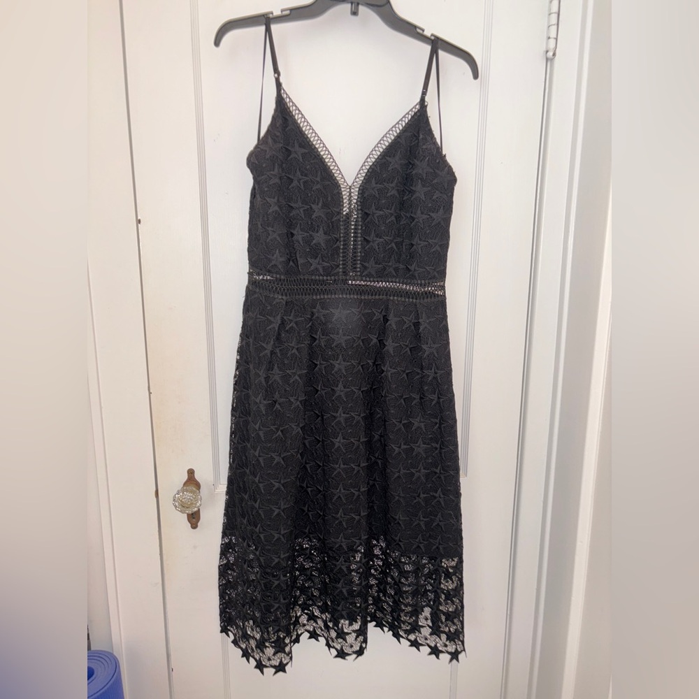 Sam Edelman Black Star Lace Midi Dress